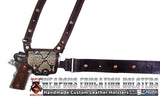 TOM'S "EXOTIC PYTHON HORIZONTAL - BIKINI - SHOULDER HOLSTER" - CUSTOM HAND-MADE DOUBLE THICK REINFORCED LEATHER SEMI-AUTO SHOULDER RIG. HORIZONTAL HOLSTER, MUZZLE EXPOSED - REINFORCED W/ 1.75" REAR BACK STRAP. CUSTOM HARNESS INCLUDED. BELT NOT NEEDED.