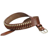 TOM'S "REVOLVER AMMUNITION" CUSTOM LEATHER GUN BELT - MASSIVE DOUBLE THICK LEATHER FINISHED ON BOTH SIDES