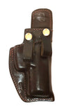 TOM'S "INSIDE WAIST BAND SEMI-AUTO MASTERPIECE HOLSTER" DOUBLE THICK STEEL MESH REINFORCED LEATHER. NO THUMB STRAP AND DUAL BELT LOOPS