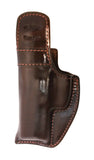 TOM'S "INSIDE WAIST BAND SEMI-AUTO MASTERPIECE HOLSTER" DOUBLE THICK STEEL MESH REINFORCED LEATHER. NO THUMB STRAP AND DUAL BELT LOOPS