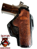 TOM'S "KIMBER RAPTOR WEAVE MASTERPIECE HOLSTER" DOUBLE THICK STEEL MESH REINFORCED LEATHER - HOLSTER IS EXACT REPLICA OF KIMBER GRIPS