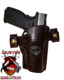 TOM'S "CUSTOM OPEN TOP / BELT LOOPED - KEEPERS HOLSTER" DOUBLE THICK STEEL MESH REINFORCED LEATHER - HIGH END BRASS HARDWARE INCLUDED