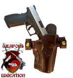 TOM'S "CUSTOM OPEN TOP / BELT LOOPED - KEEPERS HOLSTER" DOUBLE THICK STEEL MESH REINFORCED LEATHER - HIGH END BRASS HARDWARE INCLUDED