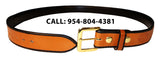 TOM'S "HIGHLIGHTED BLACK EDGE STYLISH GUN BELT" REINFORCED DOUBLE THICK LEATHER GUN BELT