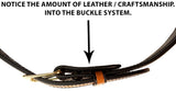 TOM'S "DOUBLE STITCHED HIGHLIGHTED BLACK EDGE STYLISH GUN BELT" REINFORCED DOUBLE THICK LEATHER GUN BELT