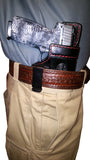 TOM'S "INSIDE THE WAIST OR POCKET HOLSTER" SEMI-AUTO PISTOLS ALSO GREAT FOR SNUB NOSED REVOLVERS. DOUBLE THICK STEEL MESH REINFORCED LEATHER WITH MILITARY GRADE STEEL CLIP