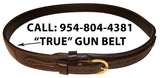 TOM'S "RANGER GUN BELT" 2 STRAPS INSERT INTO BUCKLE. DOUBLE THICK REINFORCED LEATHER (TOM'S FAVORITE)