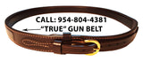 TOM'S "RANGER GUN BELT" 2 STRAPS INSERT INTO BUCKLE. DOUBLE THICK REINFORCED LEATHER (TOM'S FAVORITE)