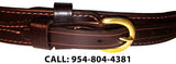 TOM'S "RANGER GUN BELT" 2 STRAPS INSERT INTO BUCKLE. DOUBLE THICK REINFORCED LEATHER (TOM'S FAVORITE)