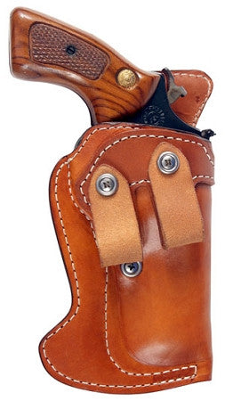 TOM'S "INSIDE WAIST BAND REVOLVER MASTERPIECE HOLSTER" DOUBLE THICK STEEL MESH REINFORCED LEATHER. NO THUMB STRAP AND DUAL BELT LOOPS