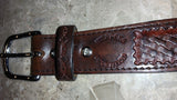TOM'S "CLASSIC GUN BELT" DOUBLE THICK REINFORCED LEATHER. DRESS OR CASUAL GUN BELT, LIFETIME USAGE