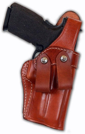 TOM'S "INSIDE WAIST BAND MASTERPIECE HOLSTER" DOUBLE THICK STEEL MESH REINFORCED LEATHER WITH DUAL BELT LOOPS. NO THUMB STRAP.