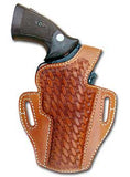TOM'S "THUMB BREAK BASKETWEAVE HOLSTER" DOUBLE THICK STEEL MESH REINFORCED LEATHER