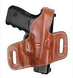 TOM'S "BIKINI THUMB BREAK HOLSTER" DOUBLE THICK STEEL MESH REINFORCED LEATHER - MUZZLE IS EXPOSED