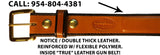 TOM'S "HIGHLIGHTED BLACK EDGE STYLISH GUN BELT" REINFORCED DOUBLE THICK LEATHER GUN BELT