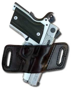 TOM'S "COMPACT BELT HOLSTER" DOUBLE THICK STEEL MESH REINFORCED LEATHER