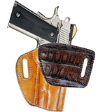 TOM'S "ALLIGATOR / EXOTIC SKIN HOLSTER" TWO TONE. DOUBLE THICK STEEL MESH REINFORCED LEATHER