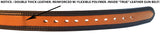 TOM'S "DOUBLE STITCHED HIGHLIGHTED BLACK EDGE STYLISH GUN BELT" REINFORCED DOUBLE THICK LEATHER GUN BELT