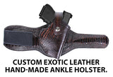 TOM'S "EXOTIC SKIN ANKLE HOLSTER" SNAKE SKIN AVAILABLE - CALL: 954-804-4381. DOUBLE THICK STEEL MESH REINFORCED LEATHER