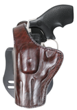 TOM'S "REVOLVER PADDLE HOLSTER / WITH THUMB BREAK" DOUBLE THICK STEEL MESH REINFORCED LEATHER / HIGH END