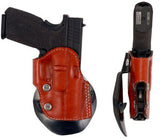 TOM'S "INSTANT CARRY PADDLE HOLSTER" RETENTION SCREWS WITH DOUBLE THICK STEEL MESH REINFORCED LEATHER