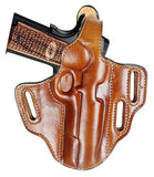 TOM'S "THREE SLOT BELT SLIDE HOLSTER" DOUBLE THICK STEEL MESH REINFORCED LEATHER / ADJUST ANGLE AT ANYTIME